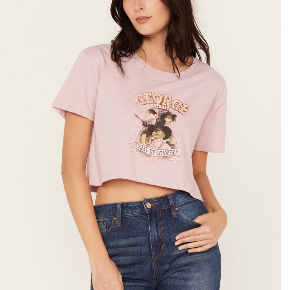 George Strait By Wrangler Women's Graphic Cropped Tee 🤠